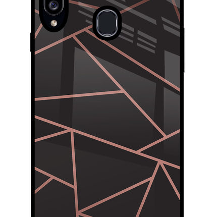Geometric Pattern Samsung A20s Glass Case Back Cover by Casekaro