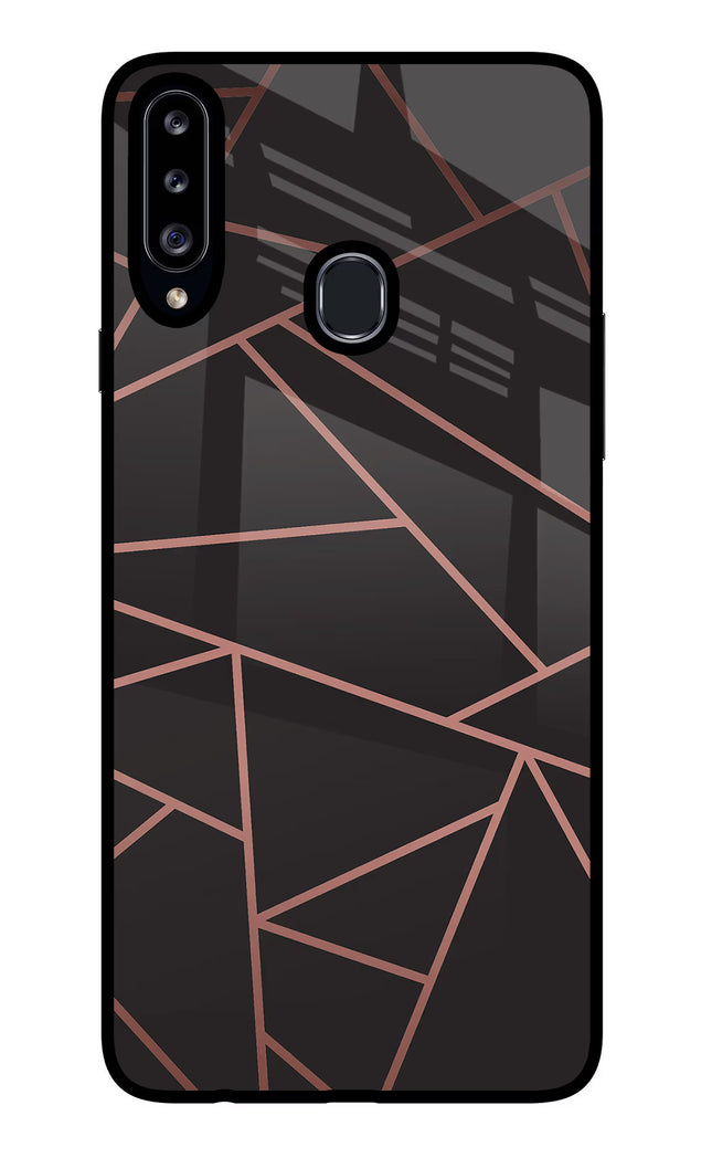 Geometric Pattern Samsung A20s Glass Case Back Cover by Casekaro