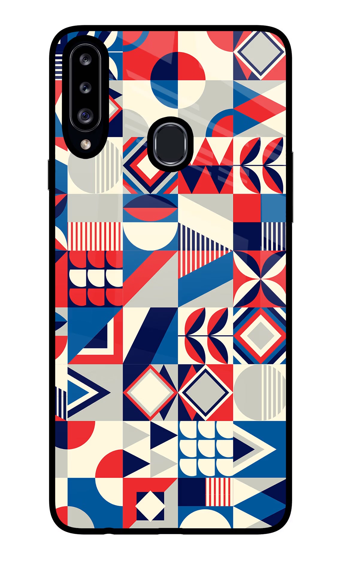 Colorful Pattern Samsung A20s Glass Case Back Cover by Casekaro