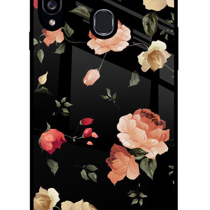 Flowers Samsung A20s Glass Case Back Cover by Casekaro