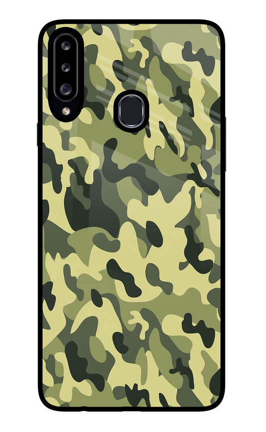 Camouflage Samsung A20s Glass Case