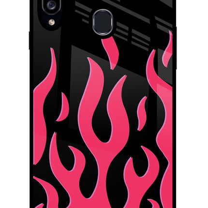 Fire Flames Samsung A20s Glass Case Back Cover by Casekaro