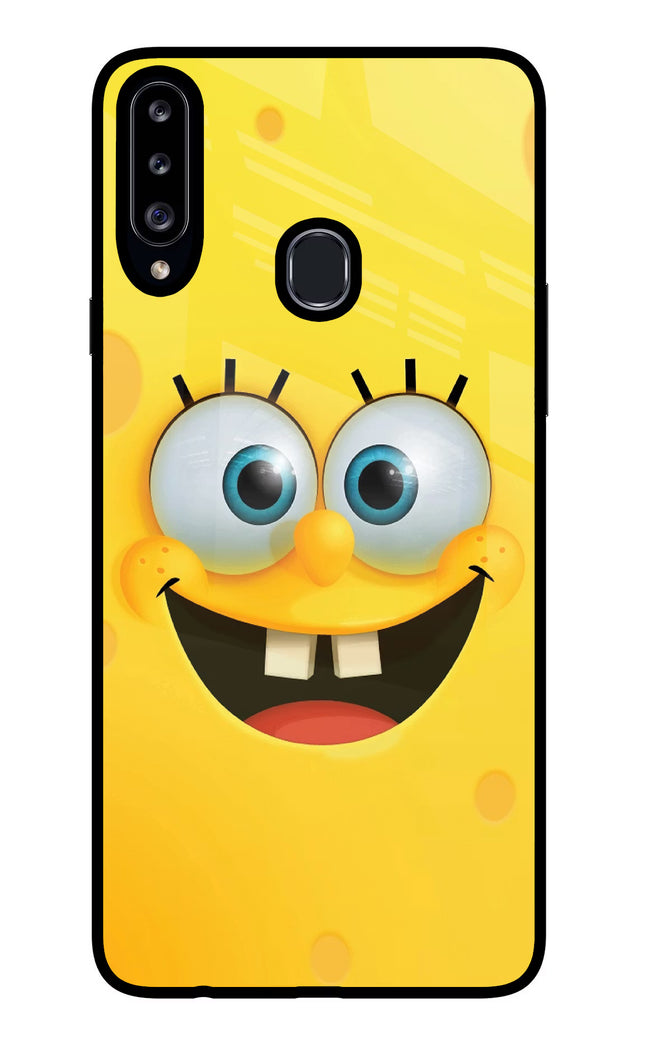 Sponge 1 Samsung A20s Glass Case Back Cover by Casekaro