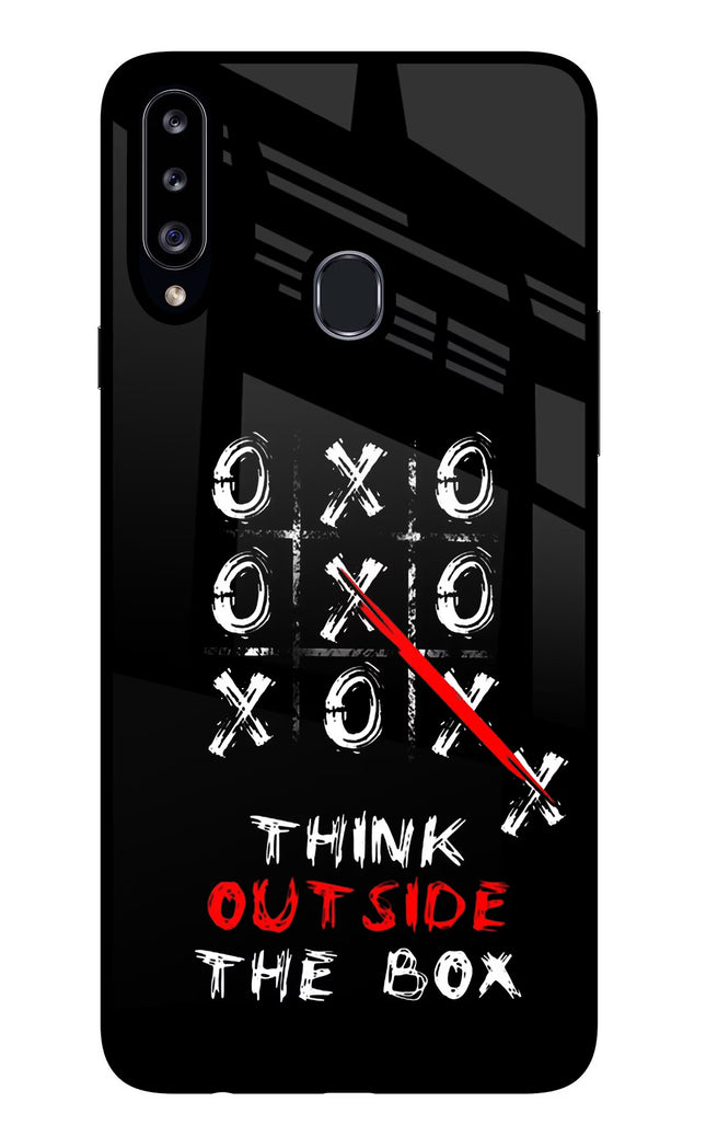 Think out of the BOX Samsung A20s Glass Case Back Cover by Casekaro