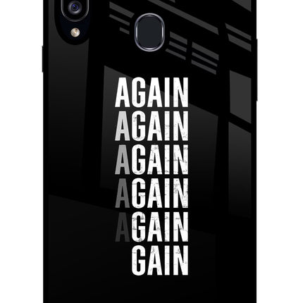 Again Again Gain Samsung A20s Glass Case Back Cover by Casekaro