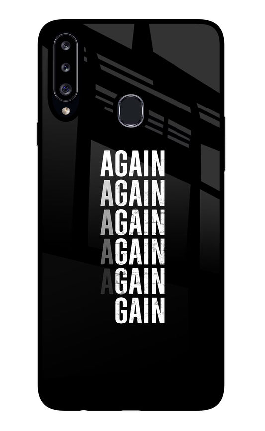 Again Again Gain Samsung A20s Glass Case