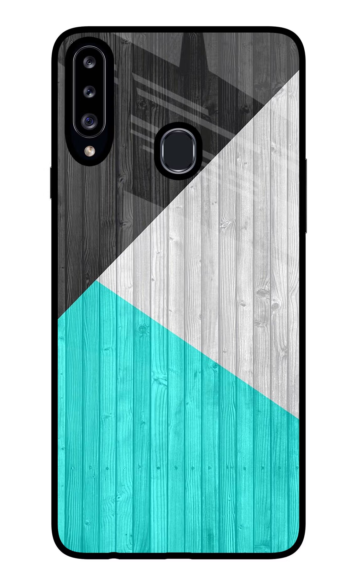 Wooden Abstract Samsung A20s Glass Case Back Cover by Casekaro