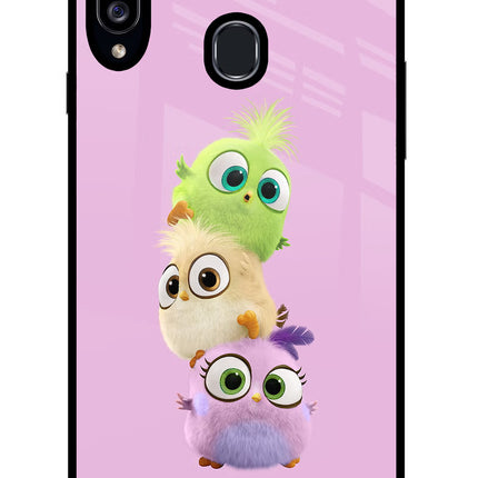 Cute Little Birds Samsung A20s Glass Case Back Cover by Casekaro