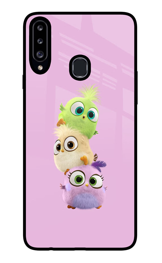 Cute Little Birds Samsung A20s Glass Case Back Cover by Casekaro