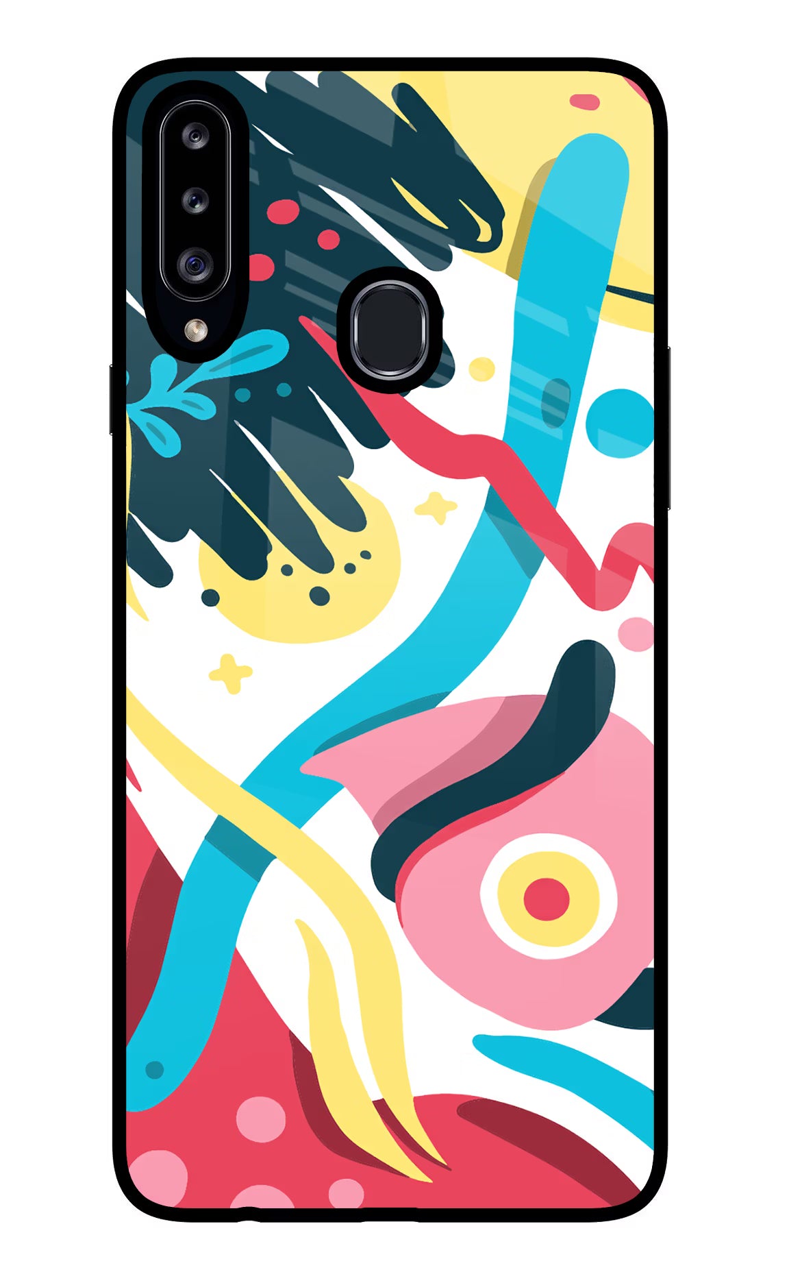 Trippy Samsung A20s Glass Case Back Cover by Casekaro