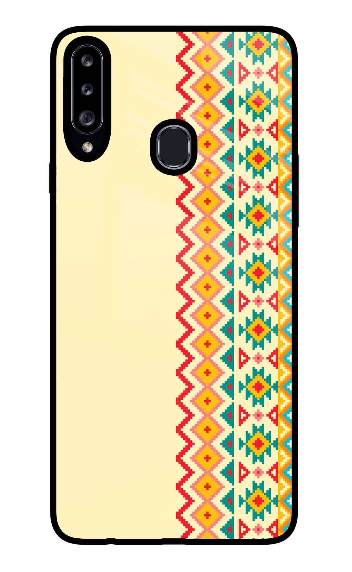 Ethnic Seamless Samsung A20s Glass Case Back Cover by Casekaro