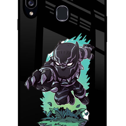 Black Panther Samsung A20s Glass Case Back Cover by Casekaro