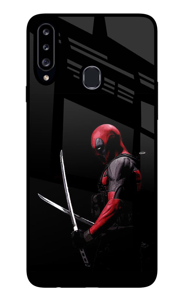 Deadpool Samsung A20s Glass Case Back Cover by Casekaro
