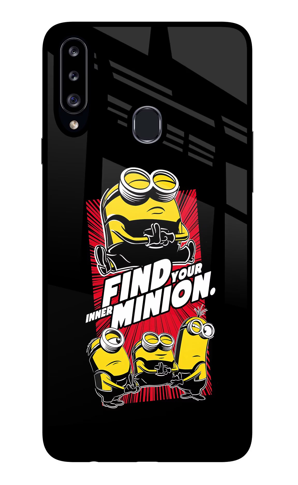 Find your inner Minion Samsung A20s Glass Case Back Cover by Casekaro