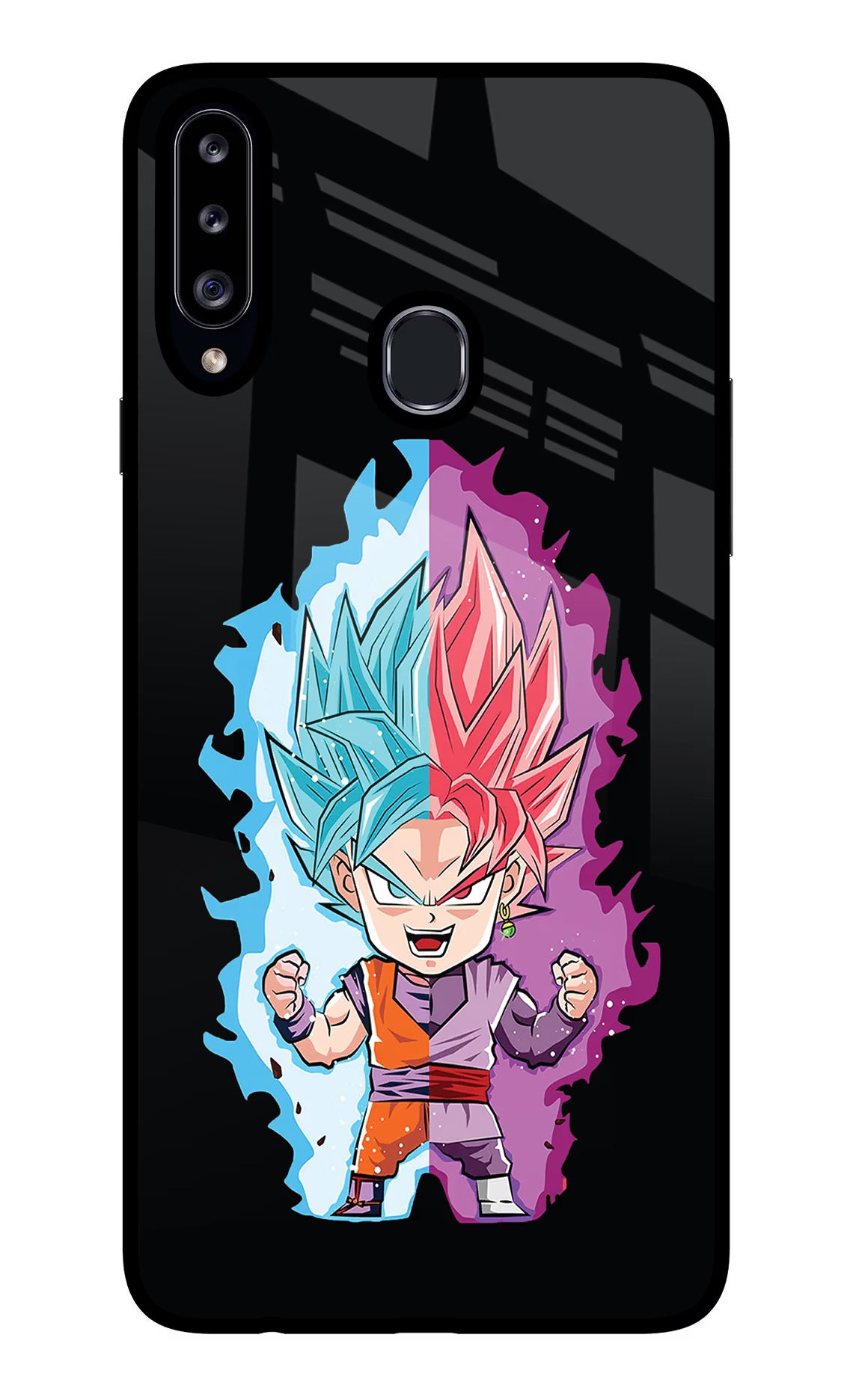 Chota Goku Samsung A20s Glass Case Back Cover by Casekaro