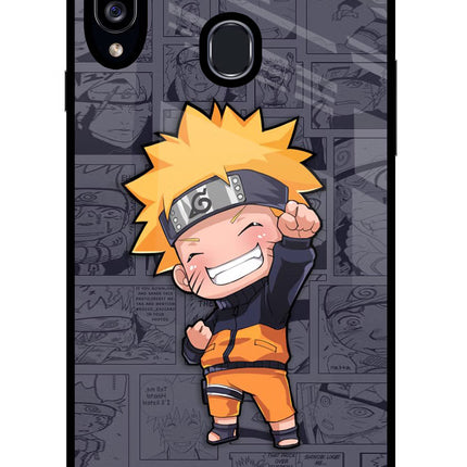 Chota Naruto Samsung A20s Glass Case Back Cover by Casekaro