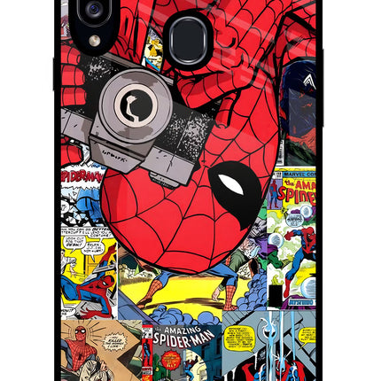 Spider Man Samsung A20s Glass Case Back Cover by Casekaro
