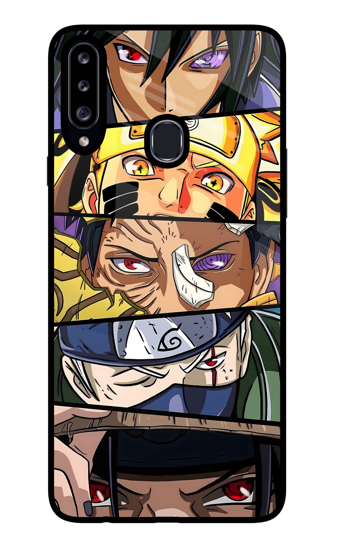 Naruto Character Samsung A20s Glass Case Back Cover by Casekaro