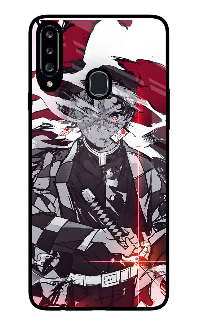 Demon Slayer Samsung A20s Glass Case Back Cover by Casekaro