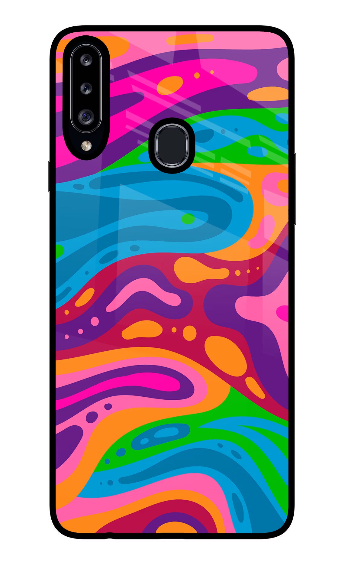 Trippy Pattern Samsung A20s Glass Case
