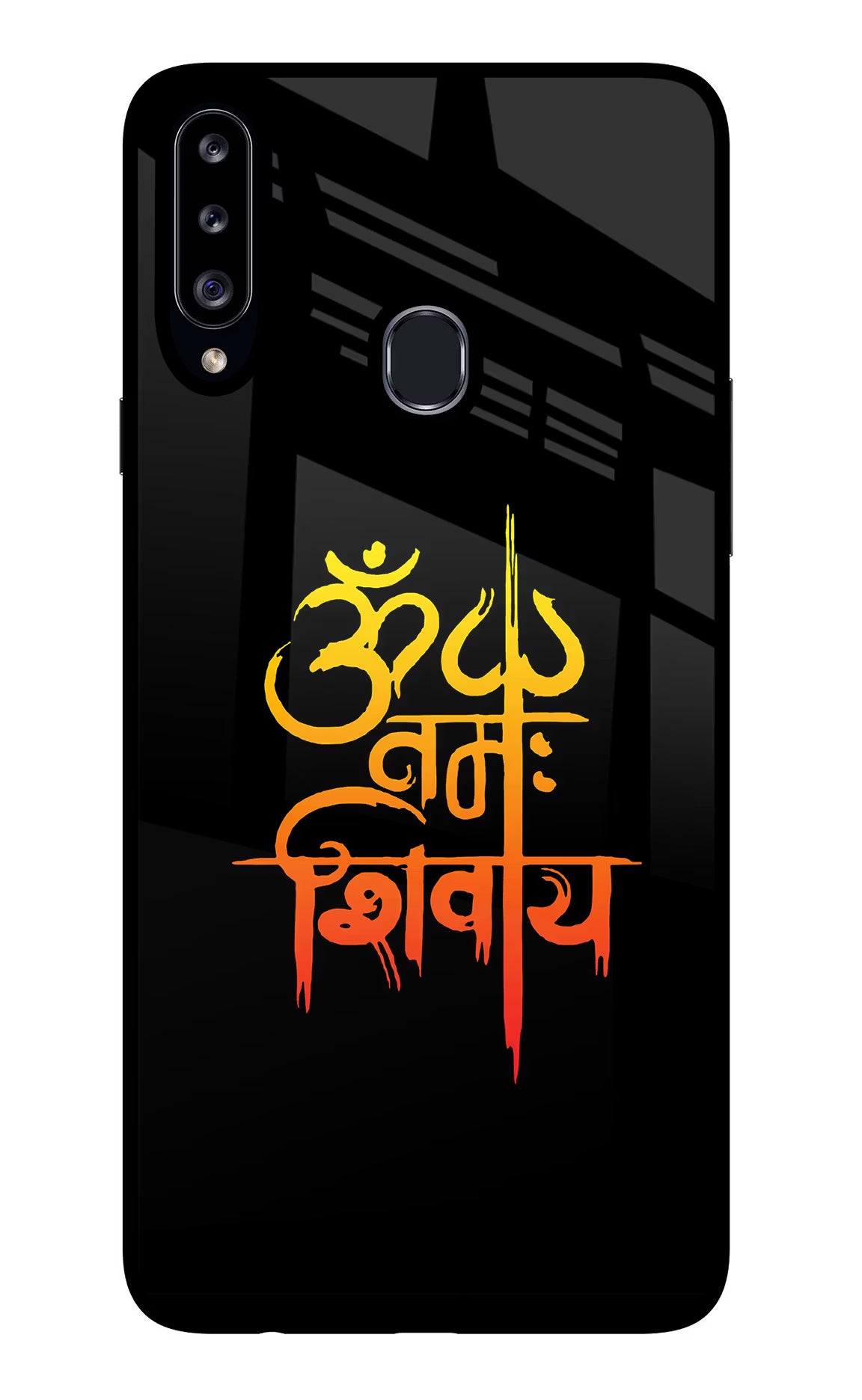 Om Namah Shivay Samsung A20s Glass Case