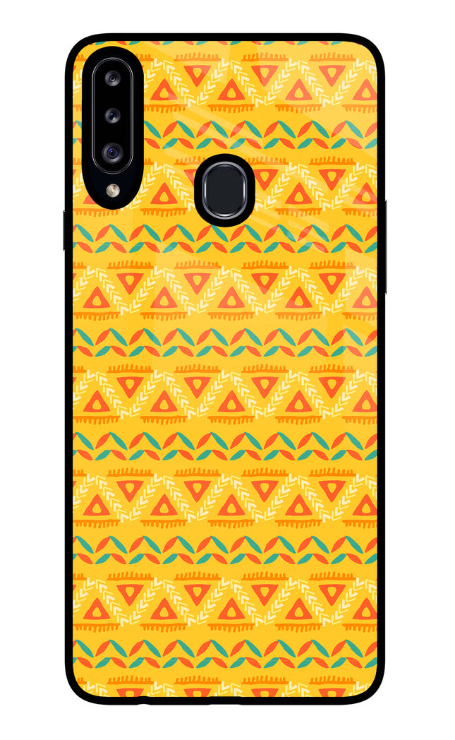 Tribal Pattern Samsung A20s Glass Case Back Cover by Casekaro
