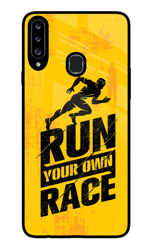 Run Your Own Race Samsung A20s Glass Case