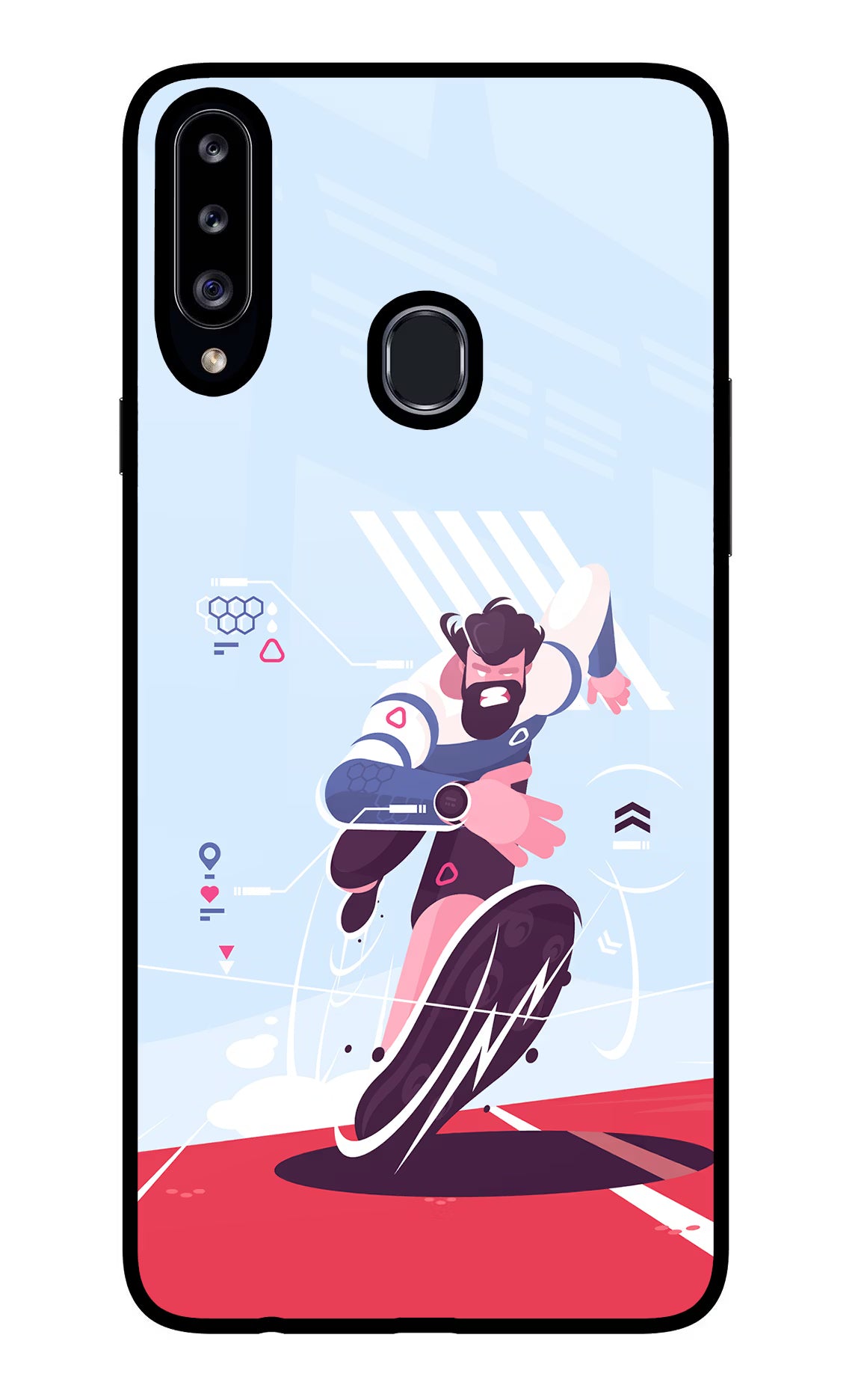 Run Pro Samsung A20s Glass Case Back Cover by Casekaro