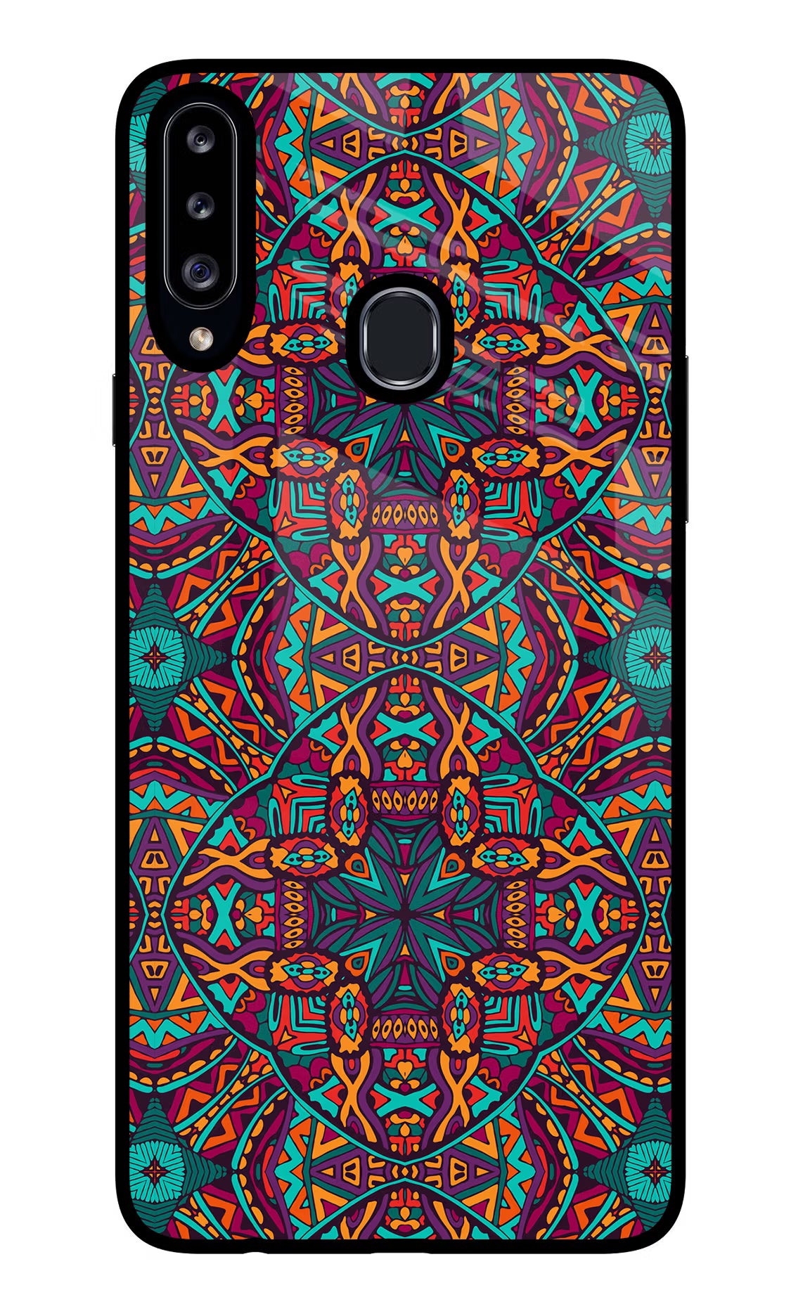 Colour Mandala Samsung A20s Glass Case Back Cover by Casekaro