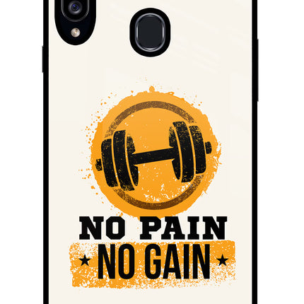 No Pain No Gain Samsung A20s Glass Case Back Cover by Casekaro