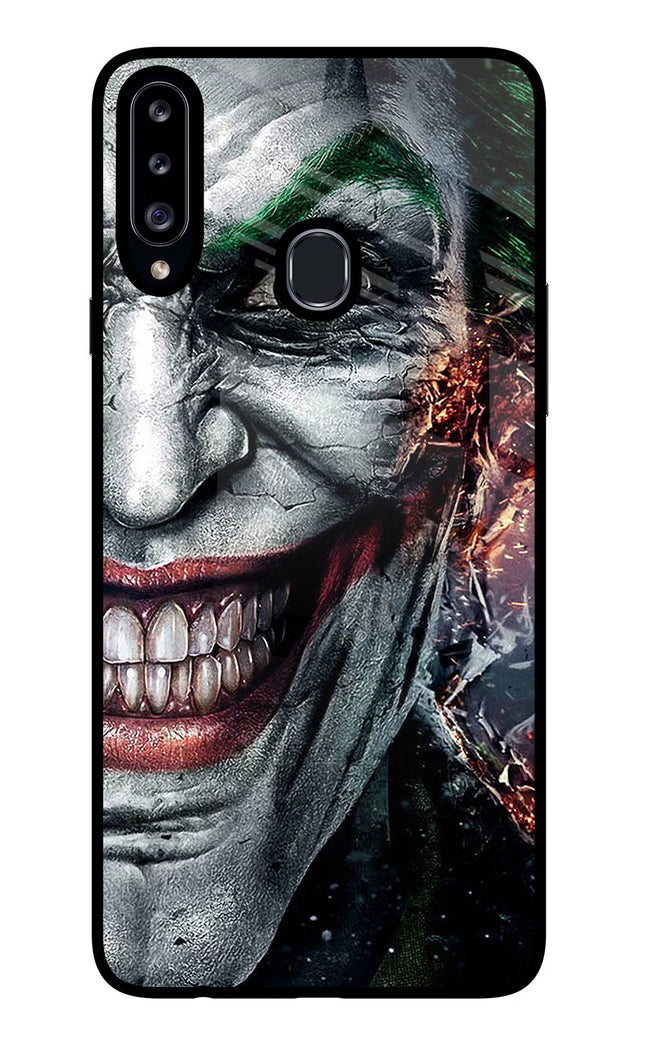 Joker Cam Samsung A20s Glass Case Back Cover by Casekaro