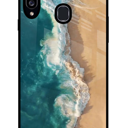 Ocean Beach Samsung A20s Glass Case Back Cover by Casekaro
