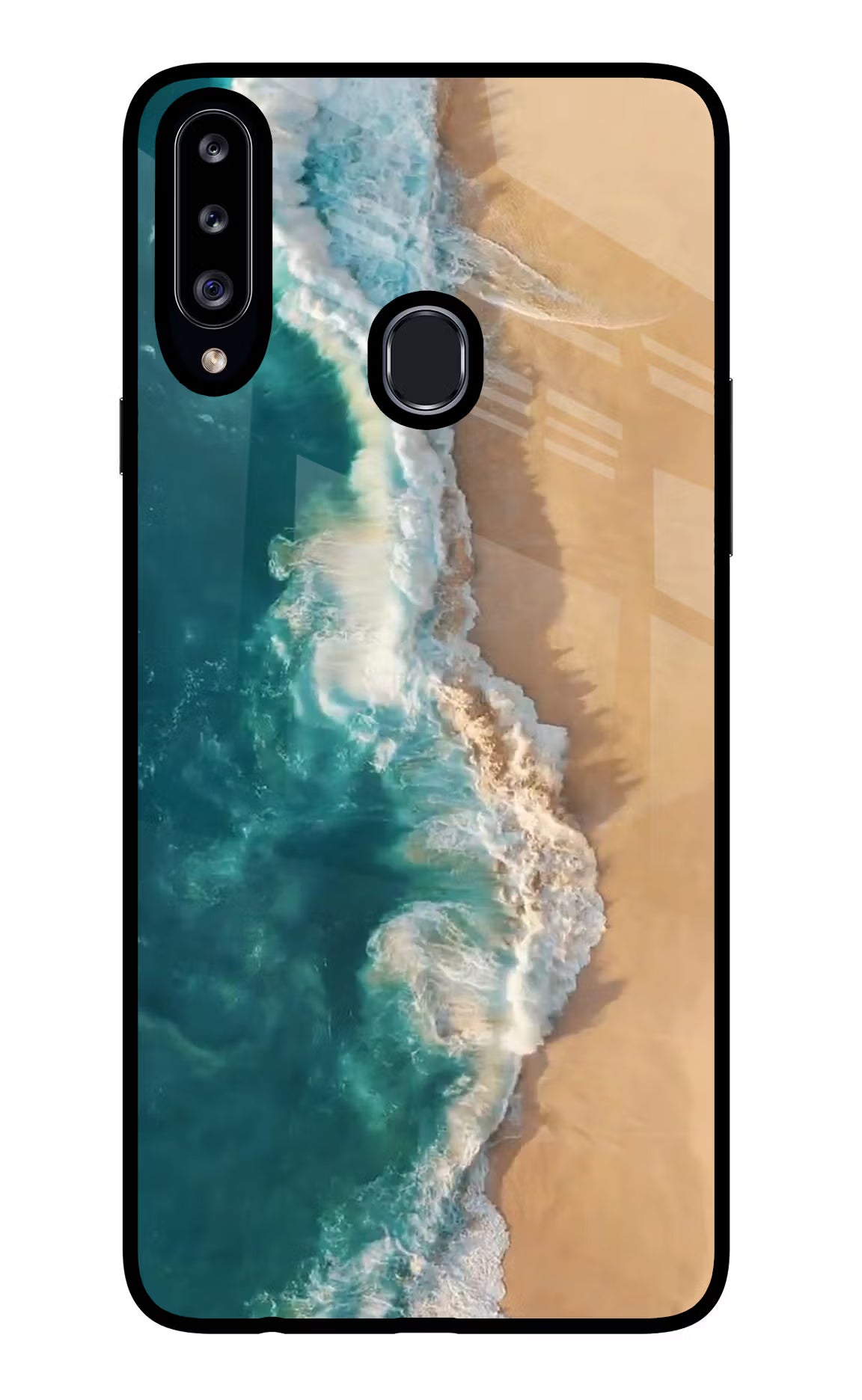 Ocean Beach Samsung A20s Glass Case Back Cover by Casekaro