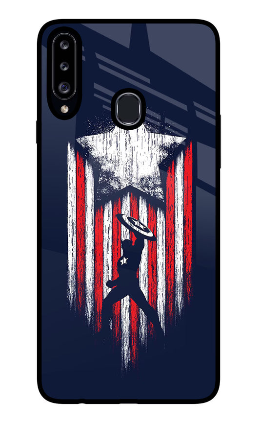 Captain America Marvel Art Samsung A20s Glass Case