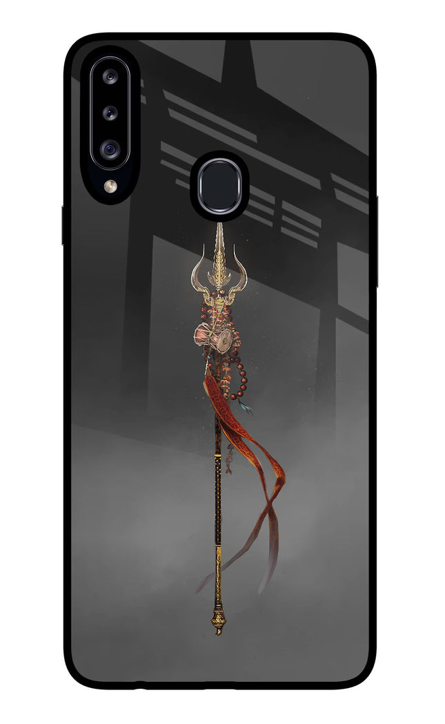 Shiv Trishul Samsung A20s Glass Case Back Cover by Casekaro