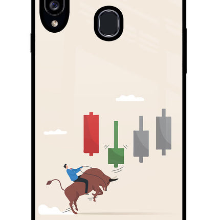 Bull Trading Momentum Samsung A20s Glass Case Back Cover by Casekaro