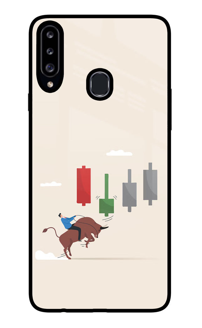 Bull Trading Momentum Samsung A20s Glass Case Back Cover by Casekaro