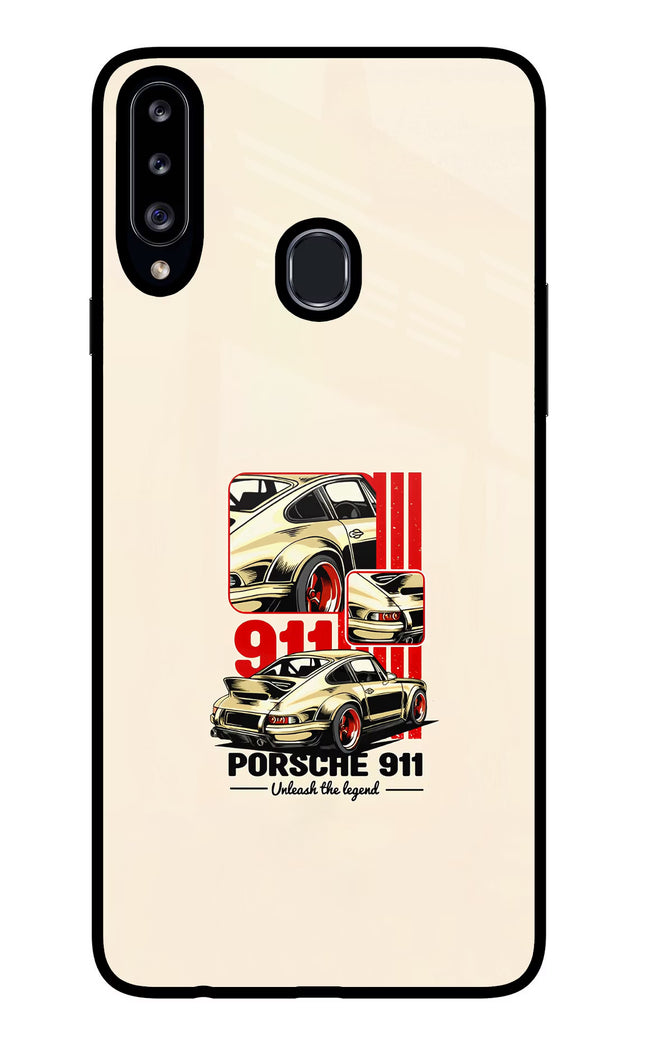 Classic Porsche 911 Samsung A20s Glass Case Back Cover by Casekaro