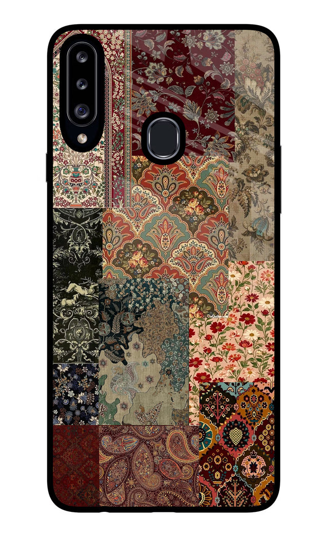 Desi Print Samsung A20s Glass Case Back Cover by Casekaro
