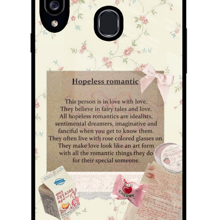Hopeless Romantic Samsung A20s Glass Case Back Cover by Casekaro