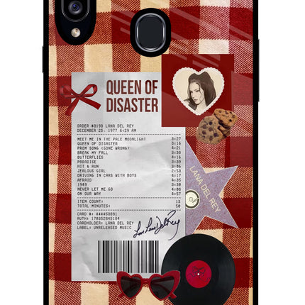 Queen of Disaster Samsung A20s Glass Case Back Cover by Casekaro
