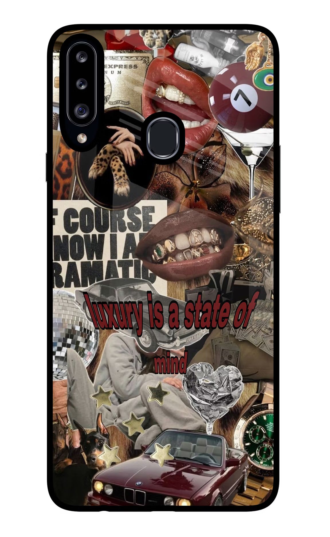 Luxury Samsung A20s Glass Case Back Cover by Casekaro