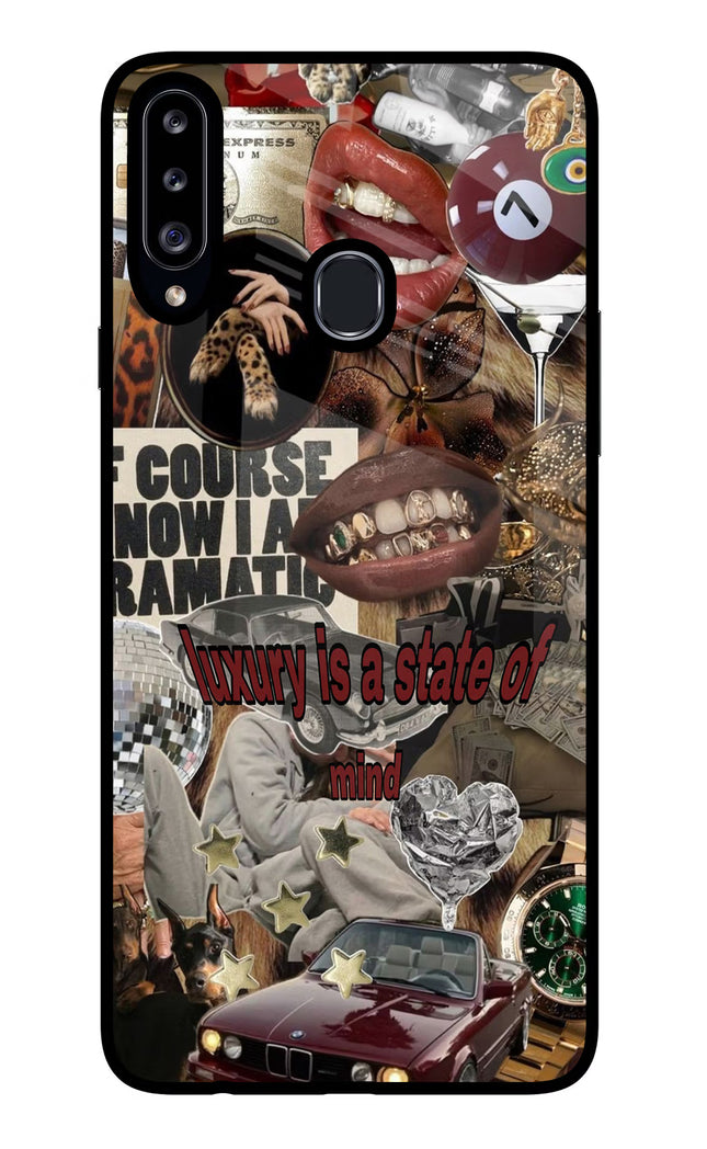 Luxury Samsung A20s Glass Case Back Cover by Casekaro