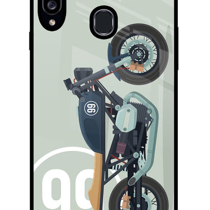 Classic Cafe Racer 99 Samsung A20s Glass Case Back Cover by Casekaro