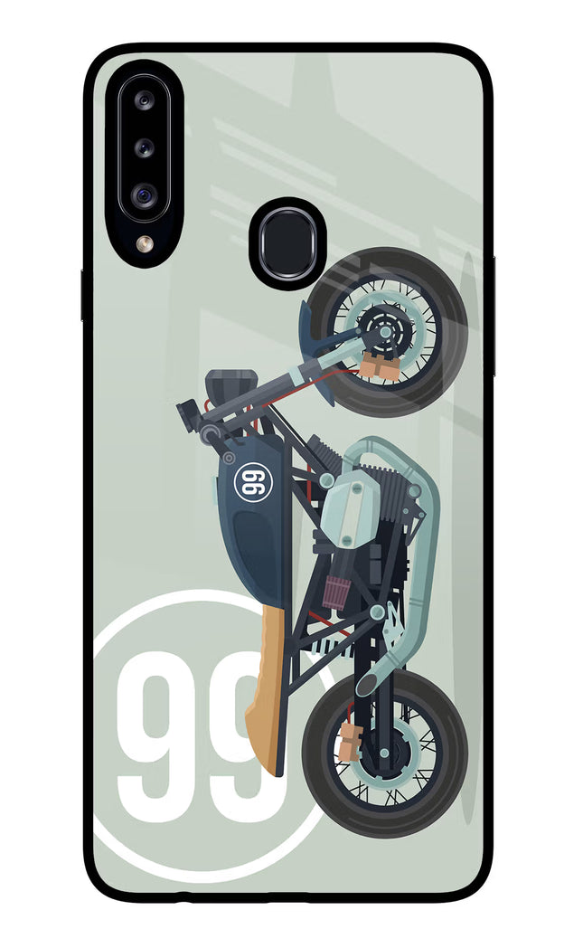 Classic Cafe Racer 99 Samsung A20s Glass Case Back Cover by Casekaro