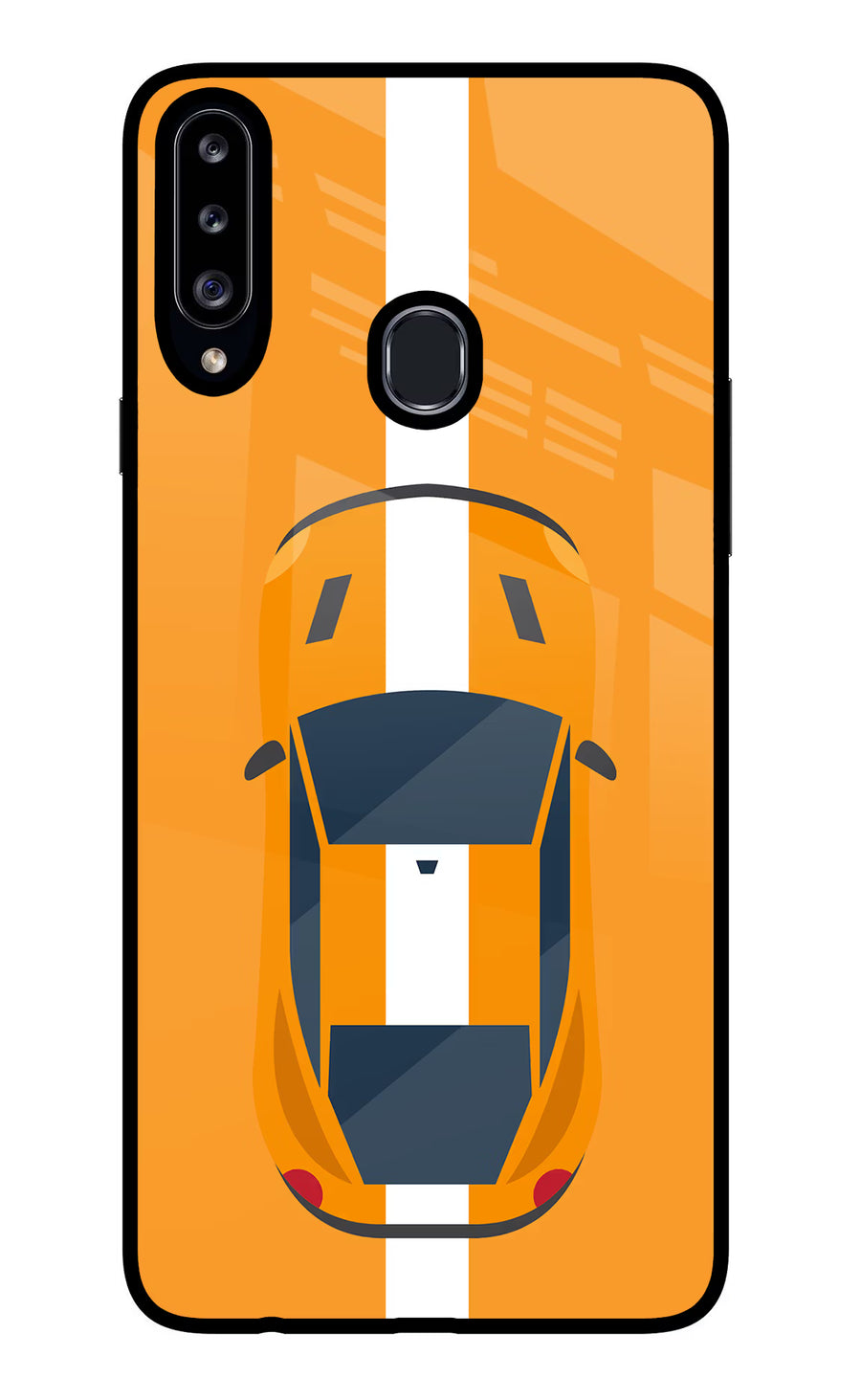 Highway Pursuit Samsung A20s Back Cover, Glass case
