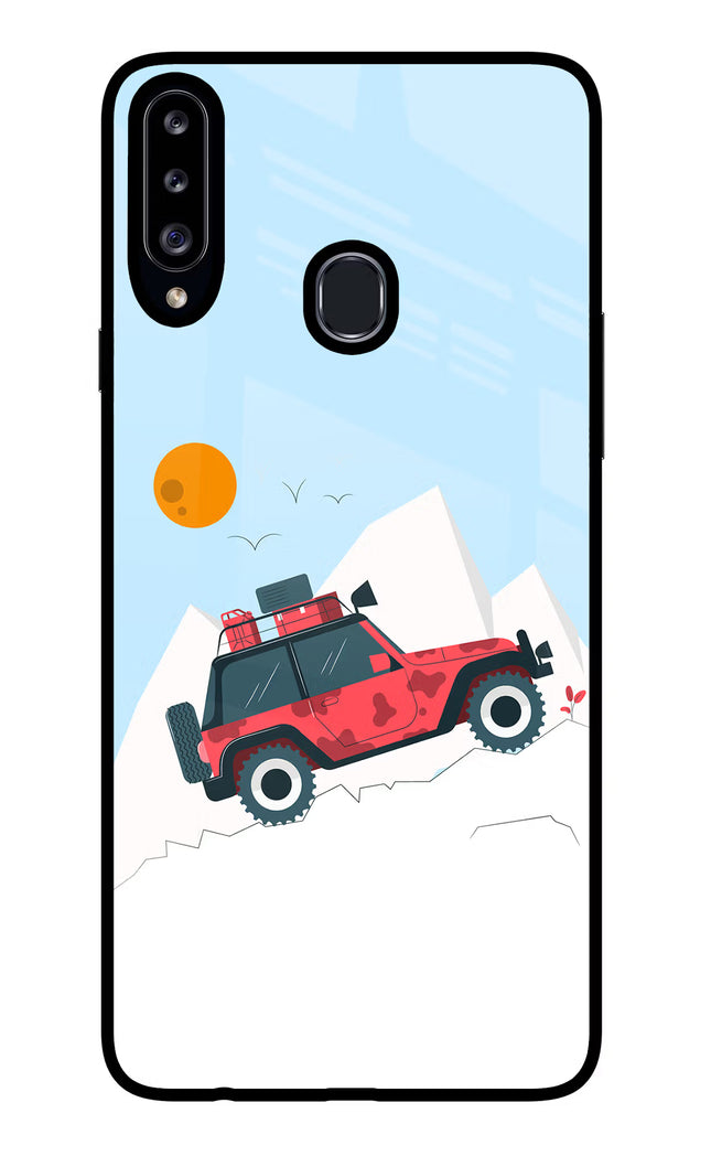 Mountain Trail Beast Samsung A20s Glass Case Back Cover by Casekaro