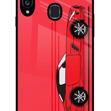 Red Velocity Samsung A20s Glass Case Back Cover by Casekaro
