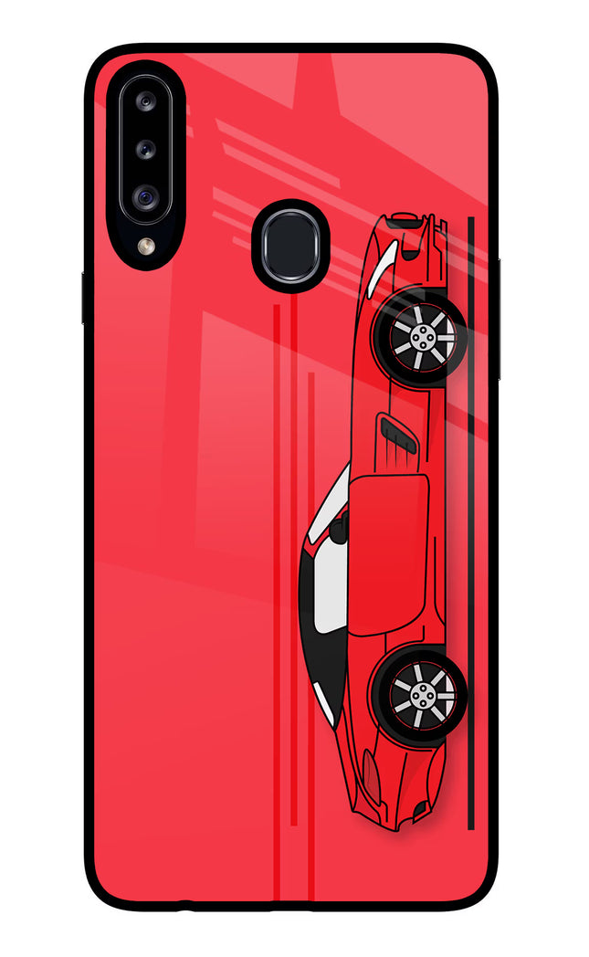 Red Velocity Samsung A20s Glass Case Back Cover by Casekaro