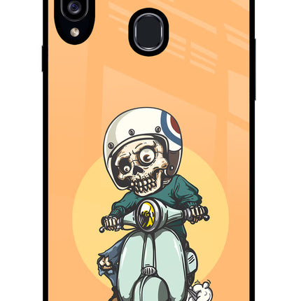 Undead Biker Samsung A20s Glass Case Back Cover by Casekaro